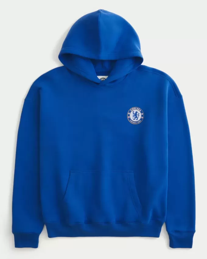 Boxy Chelsea FC Graphic Hoodie Boxy Chelsea FC Graphic Hoodie