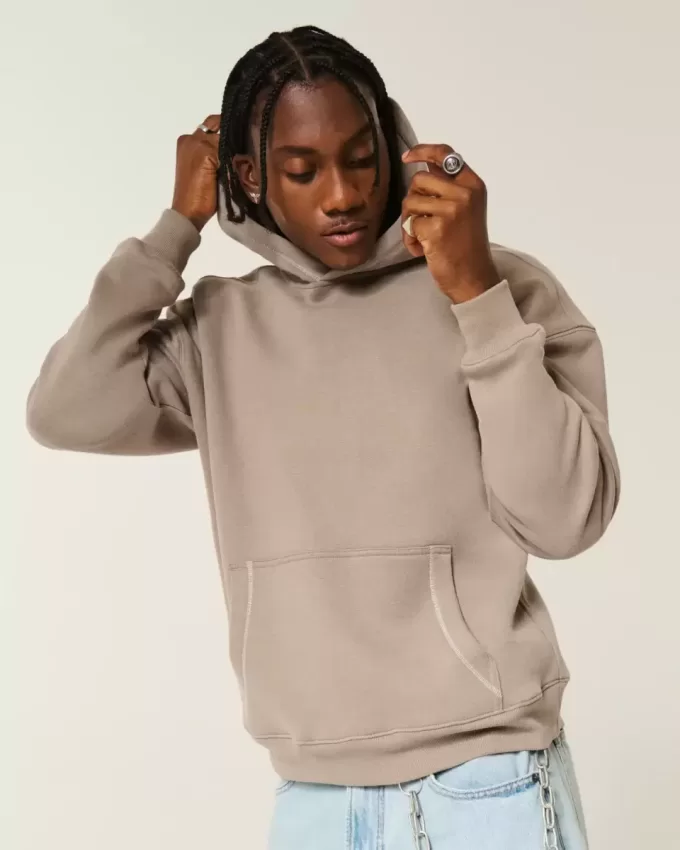 Boxy Contrast Stitch Hoodie Boxy Contrast Stitch Hoodie