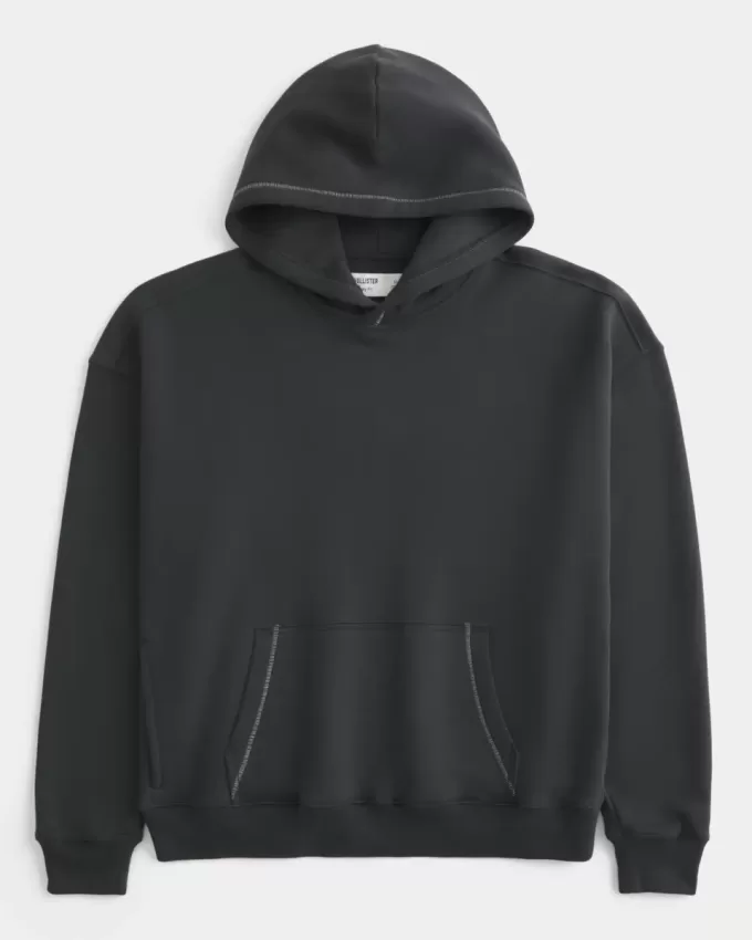 Boxy Contrast Stitch Hoodie Boxy Contrast Stitch Hoodie