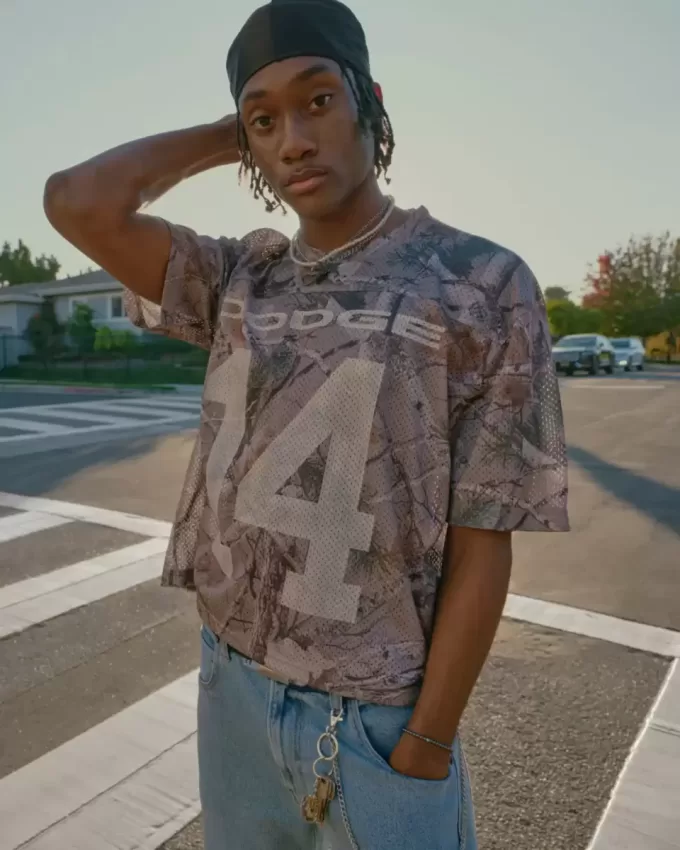 Boxy Crop Camo Dodge Graphic Jersey Boxy Crop Camo Dodge Graphic Jersey