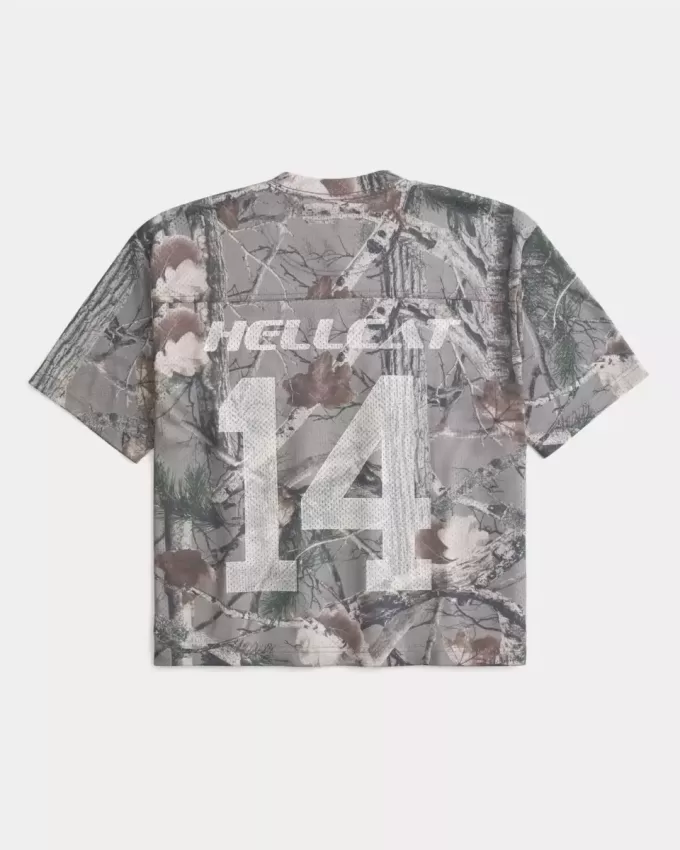 Boxy Crop Camo Dodge Graphic Jersey Boxy Crop Camo Dodge Graphic Jersey