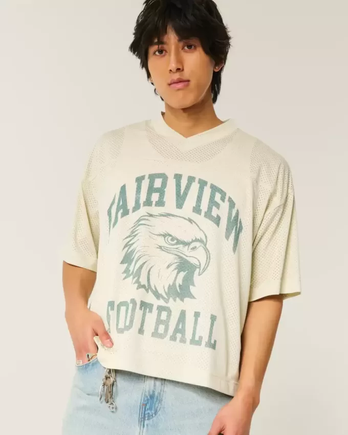 Boxy Crop Fairview Football Graphic Jersey Boxy Crop Fairview Football Graphic Jersey