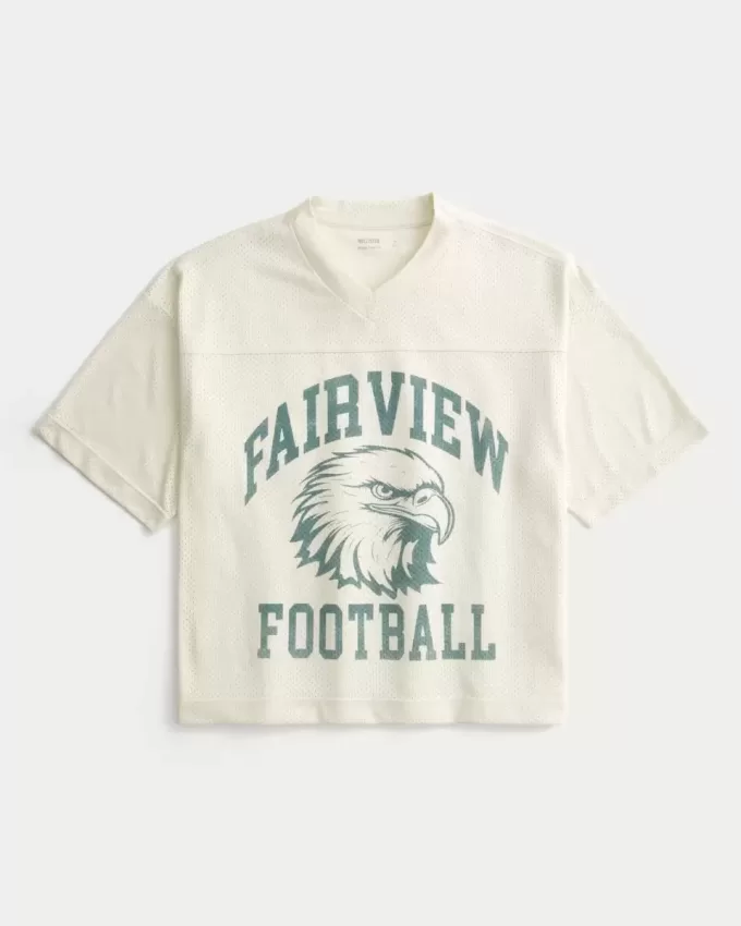 Boxy Crop Fairview Football Graphic Jersey Boxy Crop Fairview Football Graphic Jersey