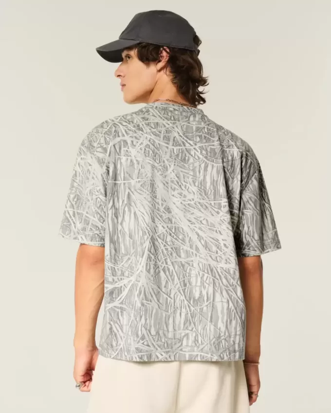 Boxy Crop Heavyweight Camo Crew T-Shirt Boxy Crop Heavyweight Camo Crew T-Shirt