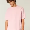 Boxy Crop Heavyweight Washed Crew T-Shirt
