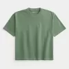 Boxy Crop Heavyweight Washed Crew T-Shirt
