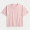 Boxy Crop Heavyweight Washed Crew T-Shirt
