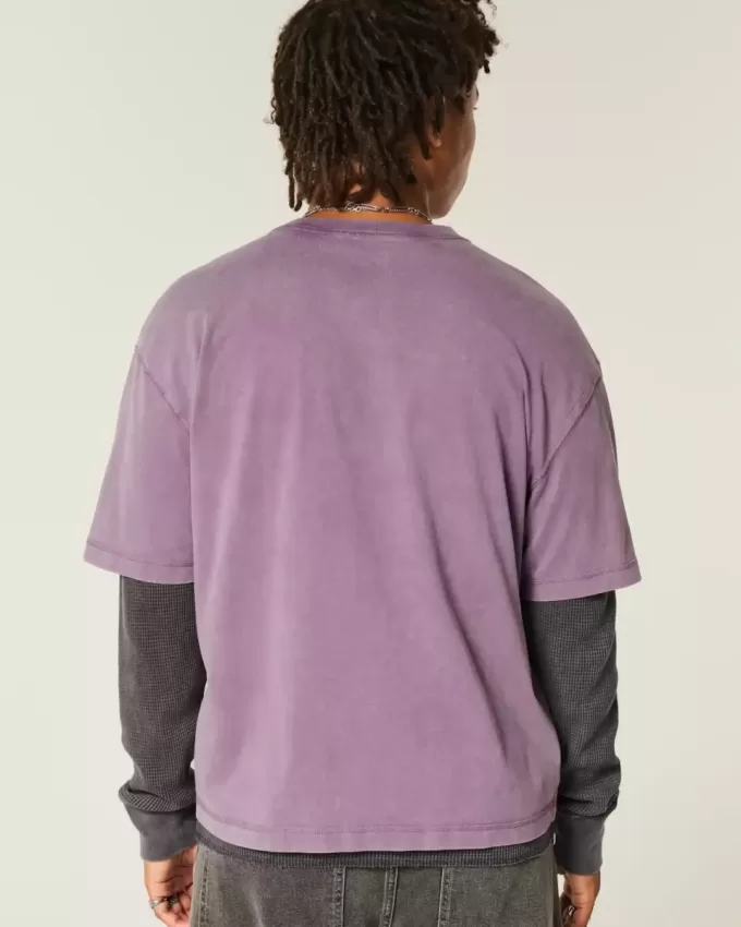 Boxy Crop Heavyweight Washed Crew T-Shirt