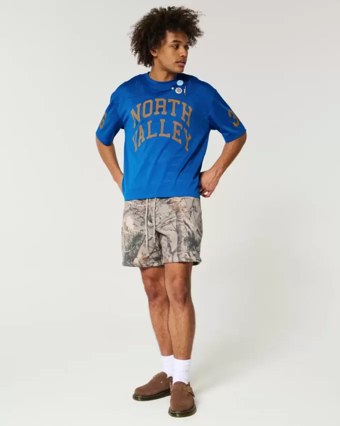 Boxy Crop Mesh North Valley Graphic Jersey Boxy Crop Mesh North Valley Graphic Jersey