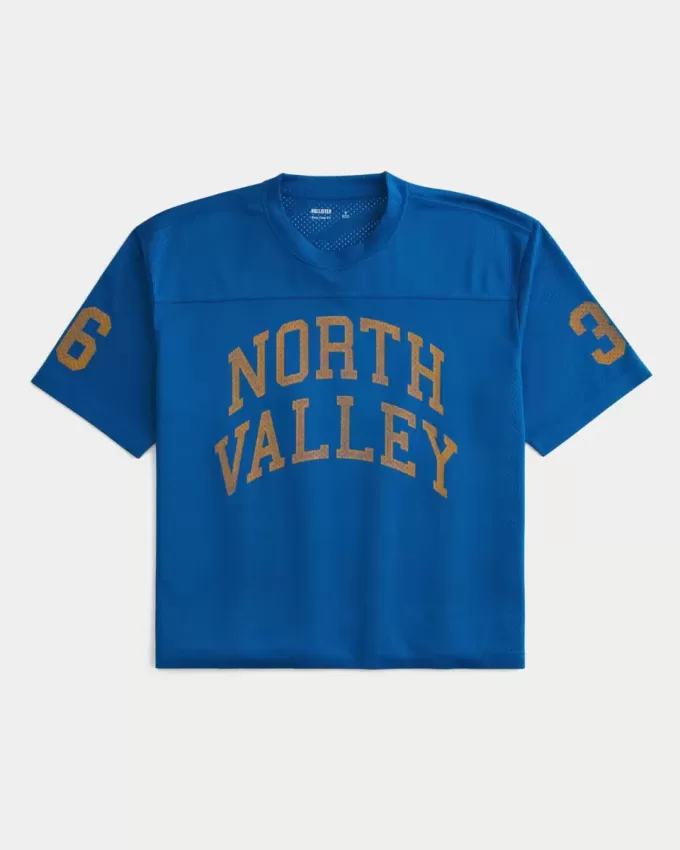 Boxy Crop Mesh North Valley Graphic Jersey Boxy Crop Mesh North Valley Graphic Jersey