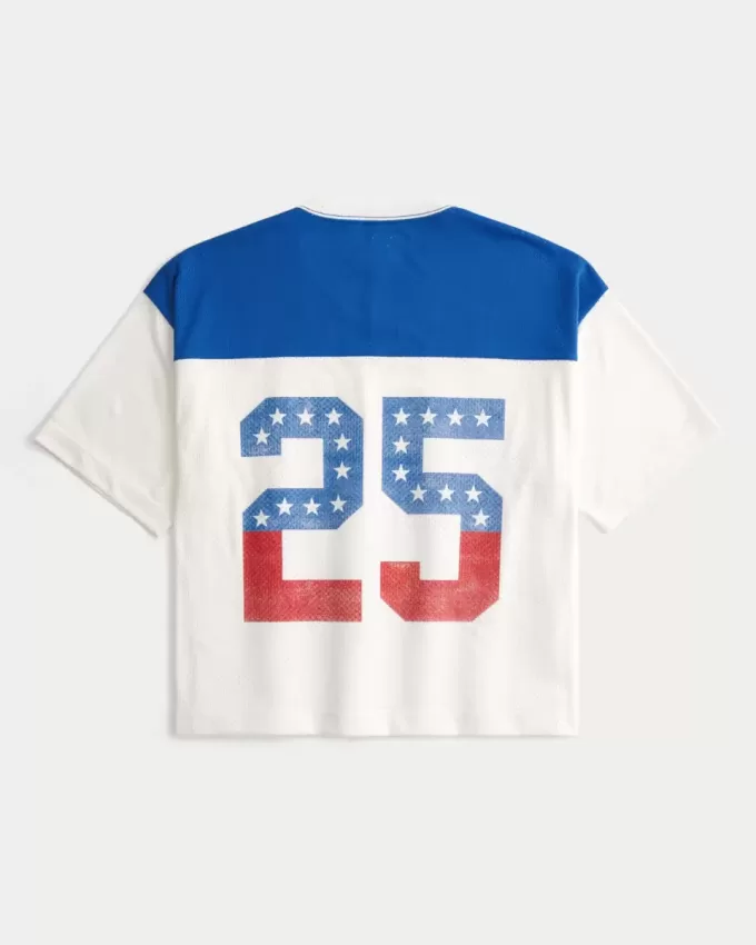 Boxy Crop Number Graphic Jersey