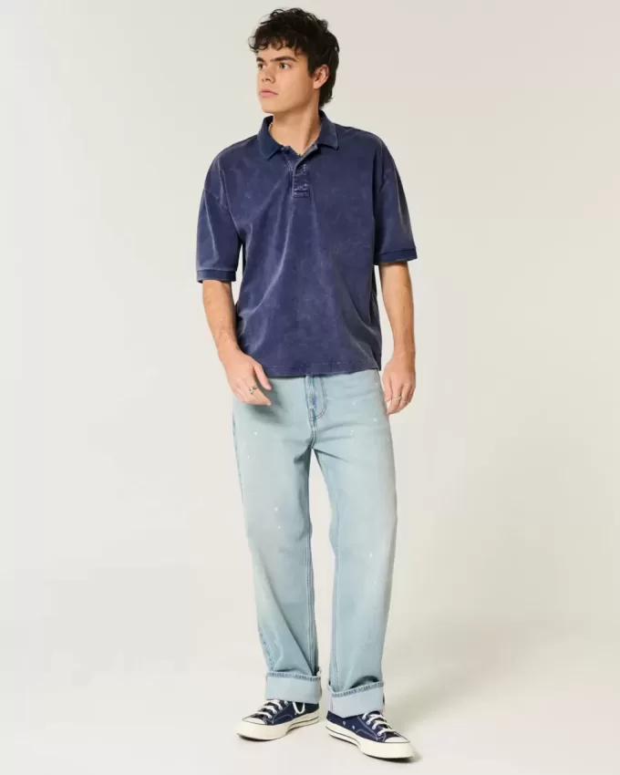 Boxy Crop Washed Polo Boxy Crop Washed Polo