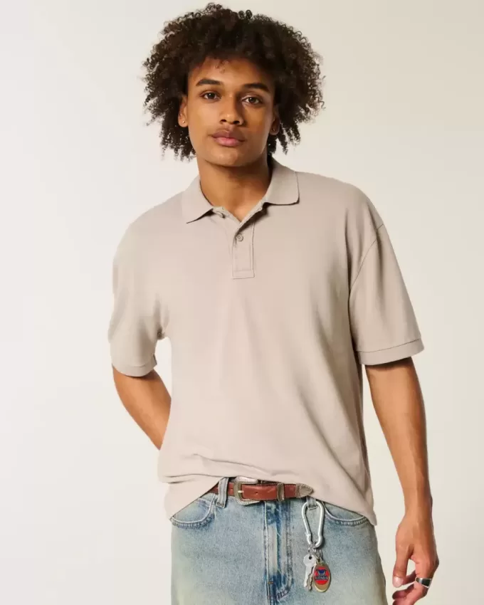 Boxy Crop Washed Polo Boxy Crop Washed Polo