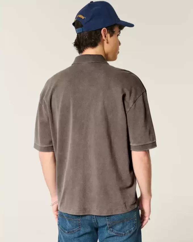 Boxy Crop Washed Polo Boxy Crop Washed Polo