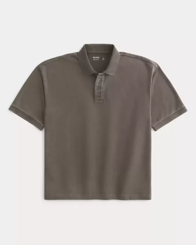 Boxy Crop Washed Polo Boxy Crop Washed Polo