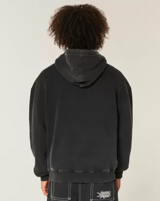 Boxy Embroidered Graphic Hoodie