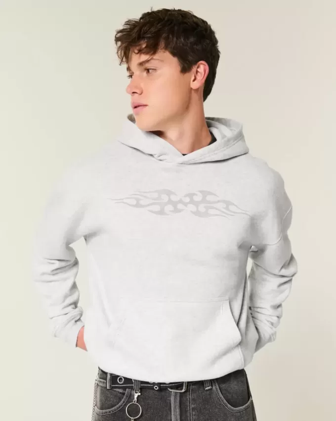 Boxy Flame Graphic Hoodie Boxy Flame Graphic Hoodie