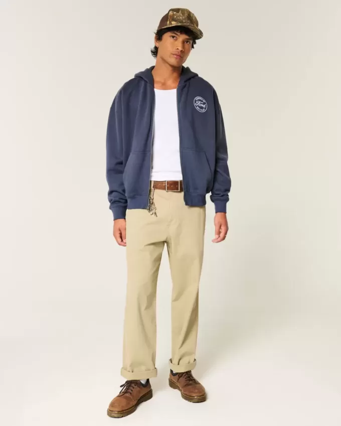 Boxy Ford Graphic Zip-Up Hoodie Boxy Ford Graphic Zip-Up Hoodie