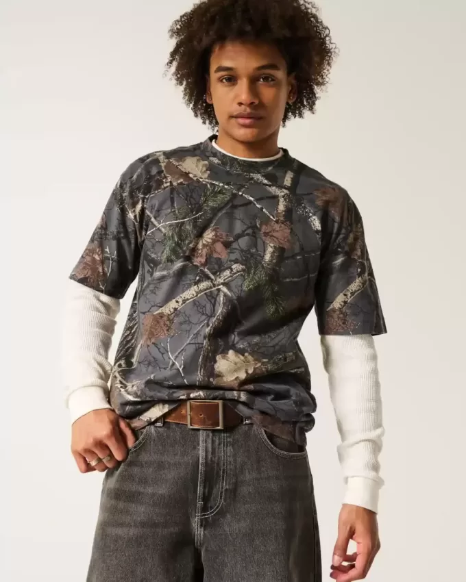 Boxy Heavyweight Camo Crew T-Shirt Boxy Heavyweight Camo Crew T-Shirt