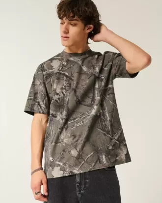 Boxy Heavyweight Camo Crew T-Shirt