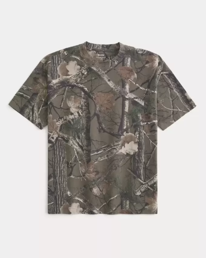 Boxy Heavyweight Camo Crew T-Shirt