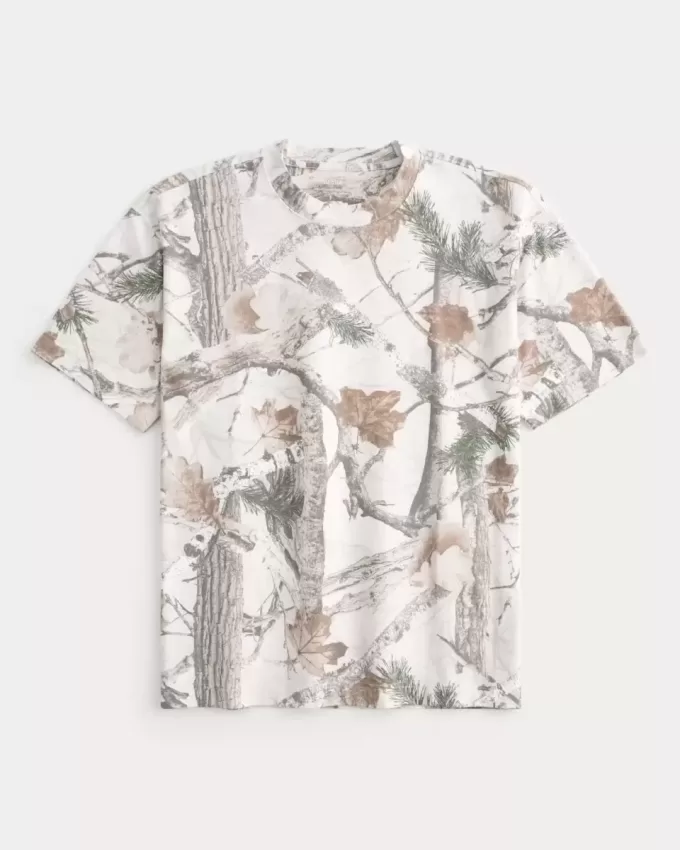 Boxy Heavyweight Camo Crew T-Shirt