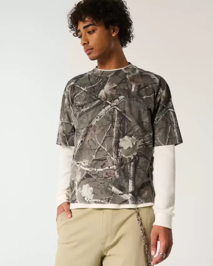 Boxy Heavyweight Crop Camo Crew T-Shirt Boxy Heavyweight Crop Camo Crew T-Shirt