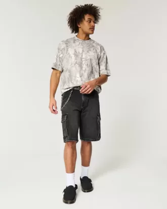 Boxy Heavyweight Crop Camo Crew T-Shirt