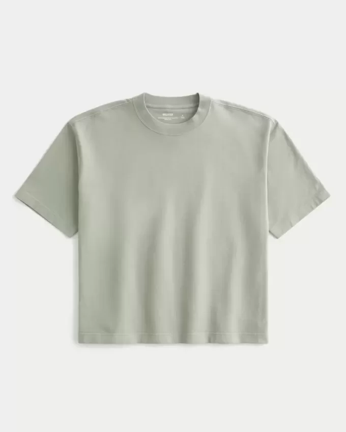Boxy Heavyweight Crop Crew T-Shirt