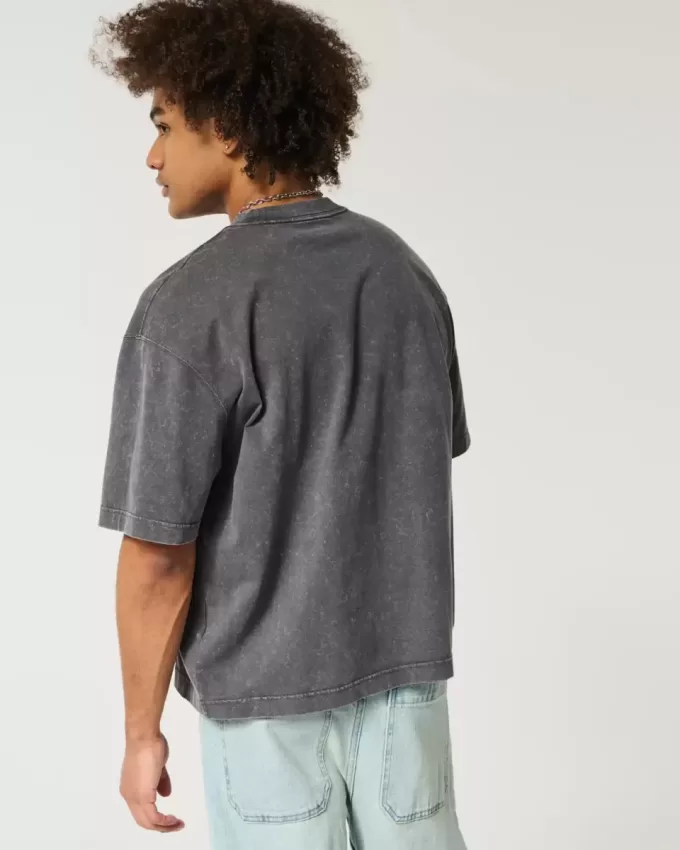 Boxy Heavyweight Crop Washed Crew T-Shirt Boxy Heavyweight Crop Washed Crew T-Shirt