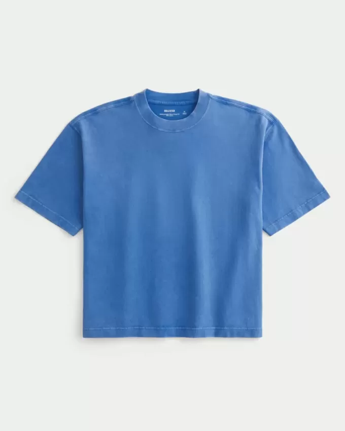 Boxy Heavyweight Crop Washed Crew T-Shirt