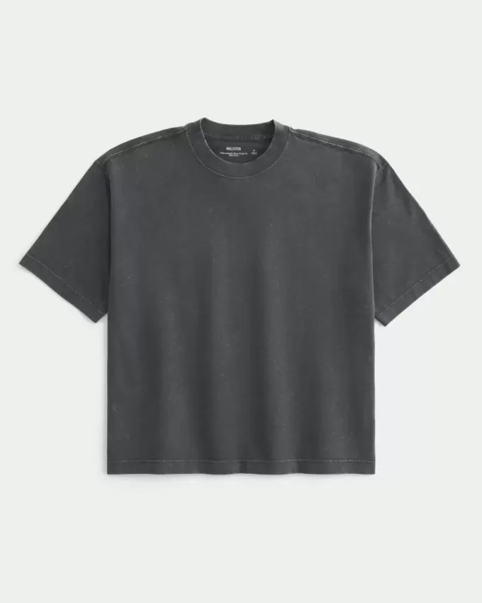 Boxy Heavyweight Crop Washed Crew T-Shirt Boxy Heavyweight Crop Washed Crew T-Shirt