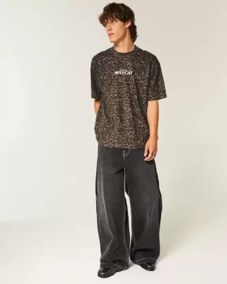 Boxy Heavyweight Leopard Print Dodge Hellcat Graphic Tee