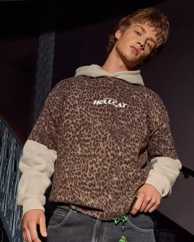 Boxy Heavyweight Leopard Print Dodge Hellcat Graphic Tee Boxy Heavyweight Leopard Print Dodge Hellcat Graphic Tee