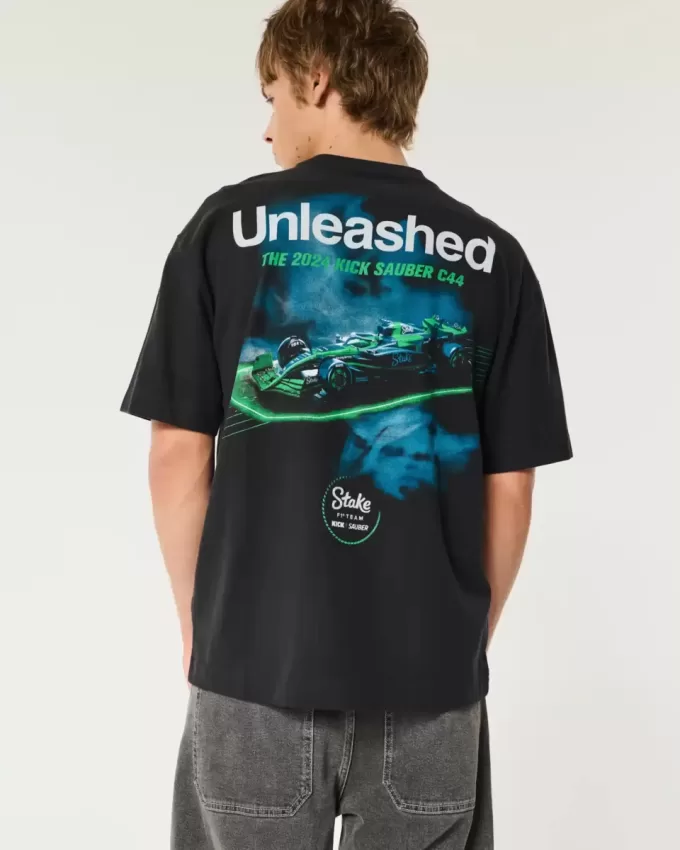 Boxy Heavyweight Stake F1 Team Kick Sauber Graphic Tee Boxy Heavyweight Stake F1 Team Kick Sauber Graphic Tee