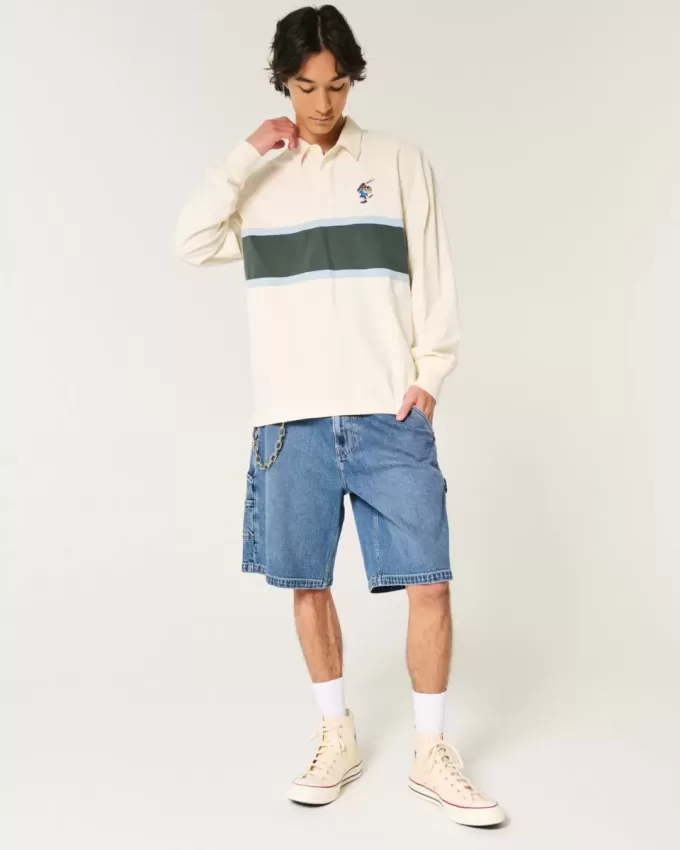 Boxy Heavyweight Tasmanian Devil Graphic Rugby Polo