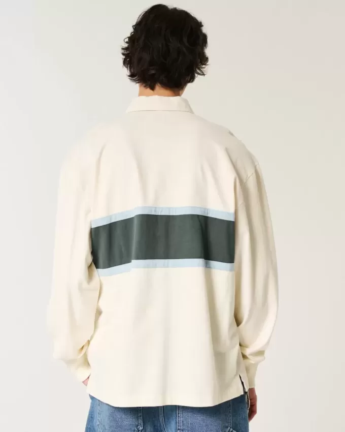 Boxy Heavyweight Tasmanian Devil Graphic Rugby Polo