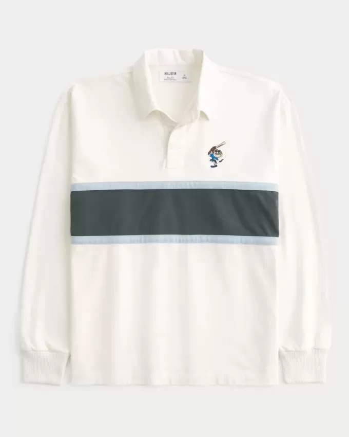 Boxy Heavyweight Tasmanian Devil Graphic Rugby Polo