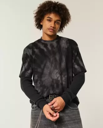 Boxy Heavyweight Tie-Dye Cotton Crew T-Shirt