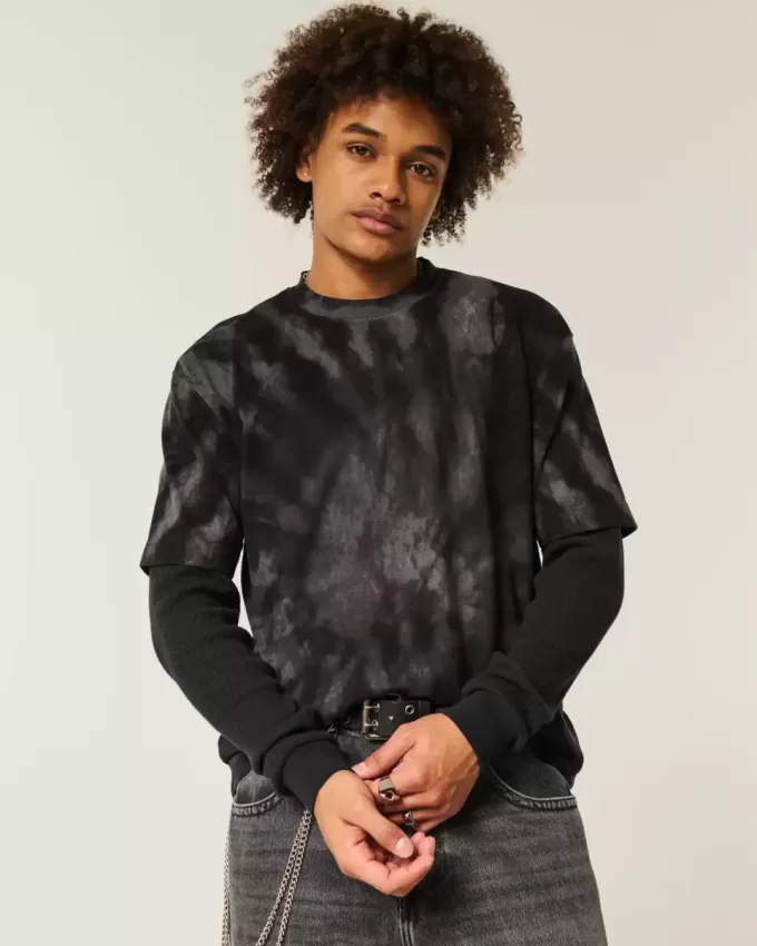 Boxy Heavyweight Tie-Dye Cotton Crew T-Shirt