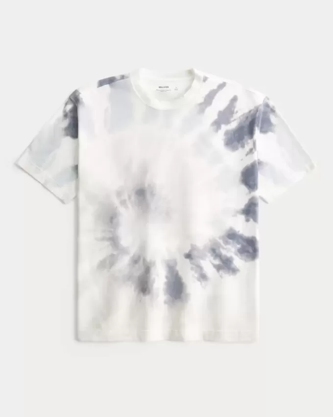 Boxy Heavyweight Tie-Dye Cotton Crew T-Shirt