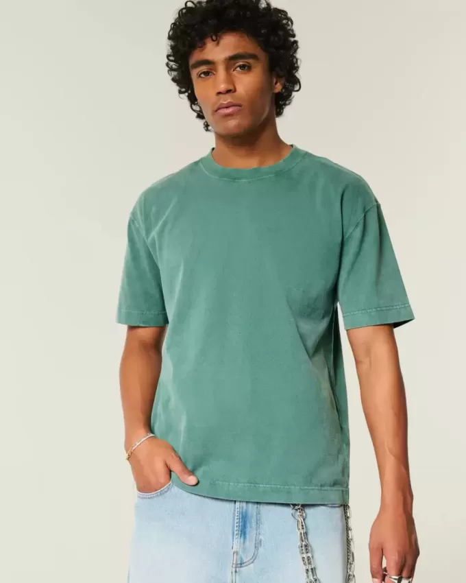 Boxy Heavyweight Washed Cotton Crew T-Shirt Boxy Heavyweight Washed Cotton Crew T-Shirt