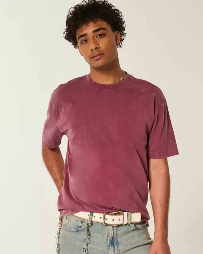 Boxy Heavyweight Washed Cotton Crew T-Shirt Boxy Heavyweight Washed Cotton Crew T-Shirt