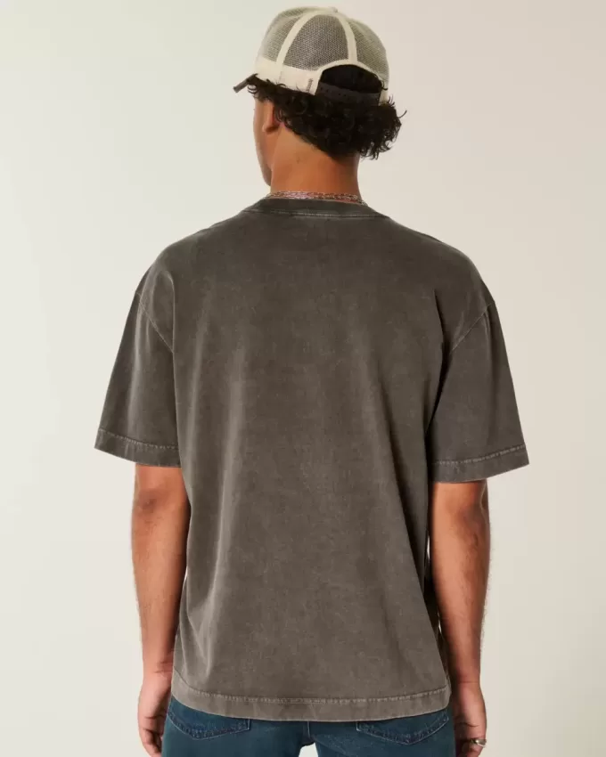 Boxy Heavyweight Washed Cotton Crew T-Shirt