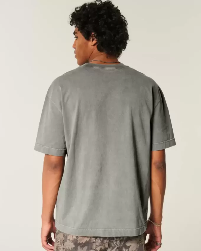 Boxy Heavyweight Washed Cotton Crew T-Shirt