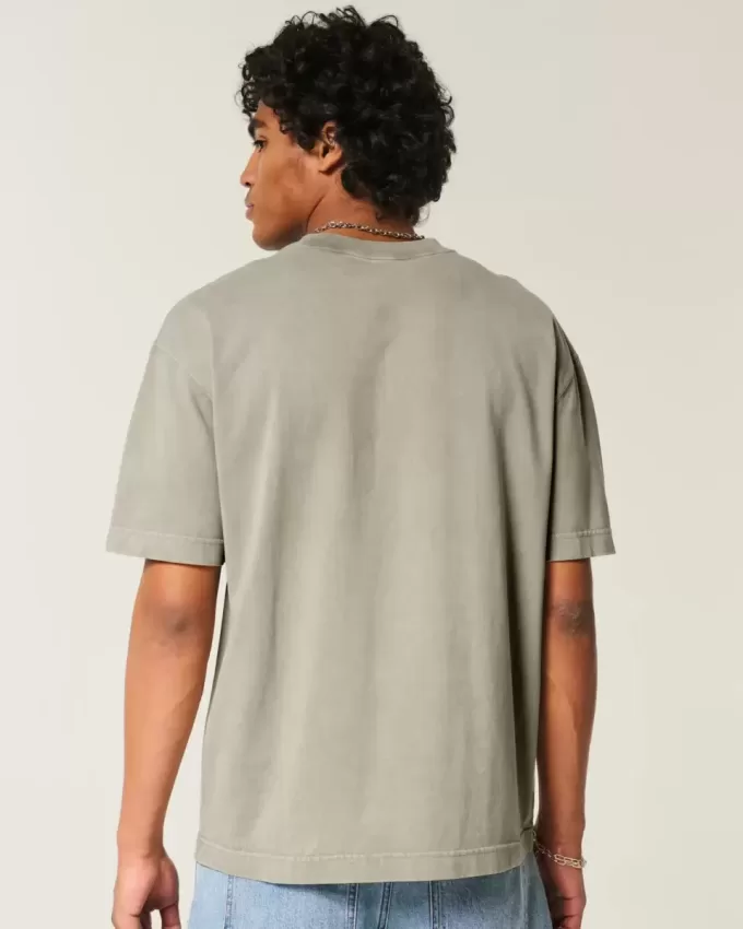 Boxy Heavyweight Washed Cotton Crew T-Shirt