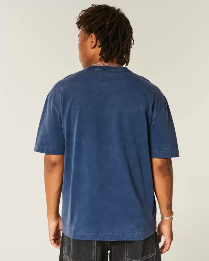 Boxy Heavyweight Washed Cotton Crew T-Shirt