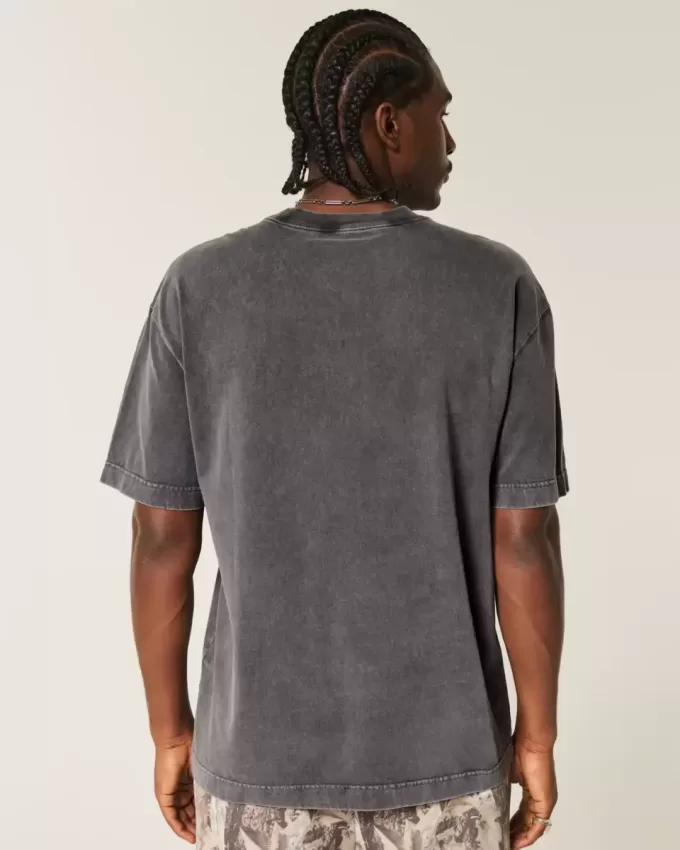 Boxy Heavyweight Washed Cotton Crew T-Shirt