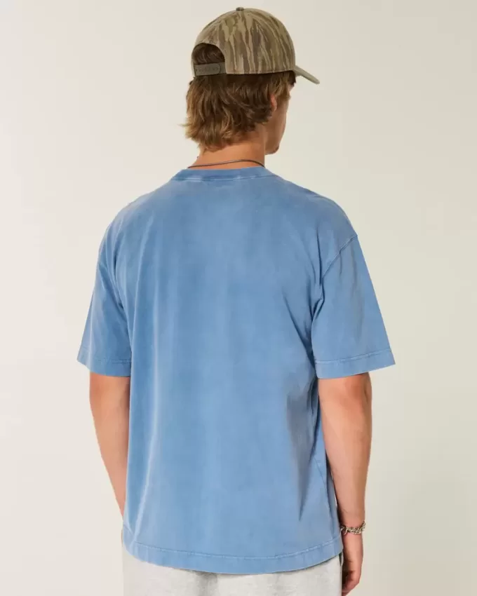 Boxy Heavyweight Washed Cotton Crew T-Shirt