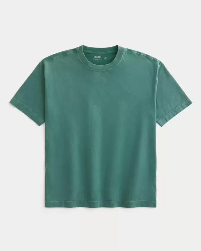 Boxy Heavyweight Washed Cotton Crew T-Shirt Boxy Heavyweight Washed Cotton Crew T-Shirt